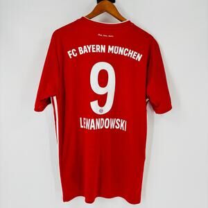 Robert Lewandowski Bayern Munich Soccer Jersey Size 3XL XXXL Adidas Home Red